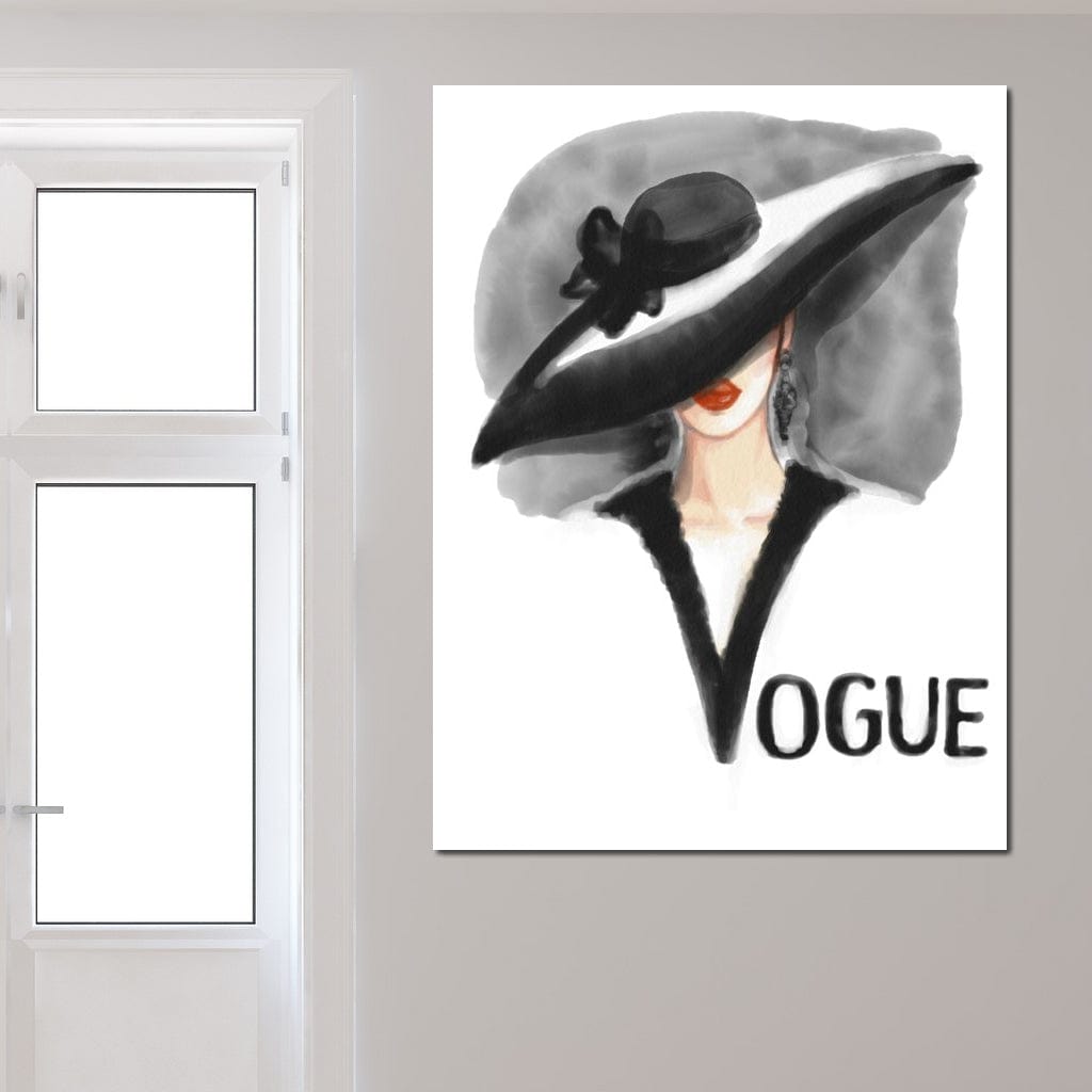 Tablou Canvas Premium, LuxCanva® G1106, Coperta Vogue, Lady, Stil, Eleganta, Moda, Fashion, Catwalk, Chic, Silueta, Palarie, Diva, Living, Dormitor