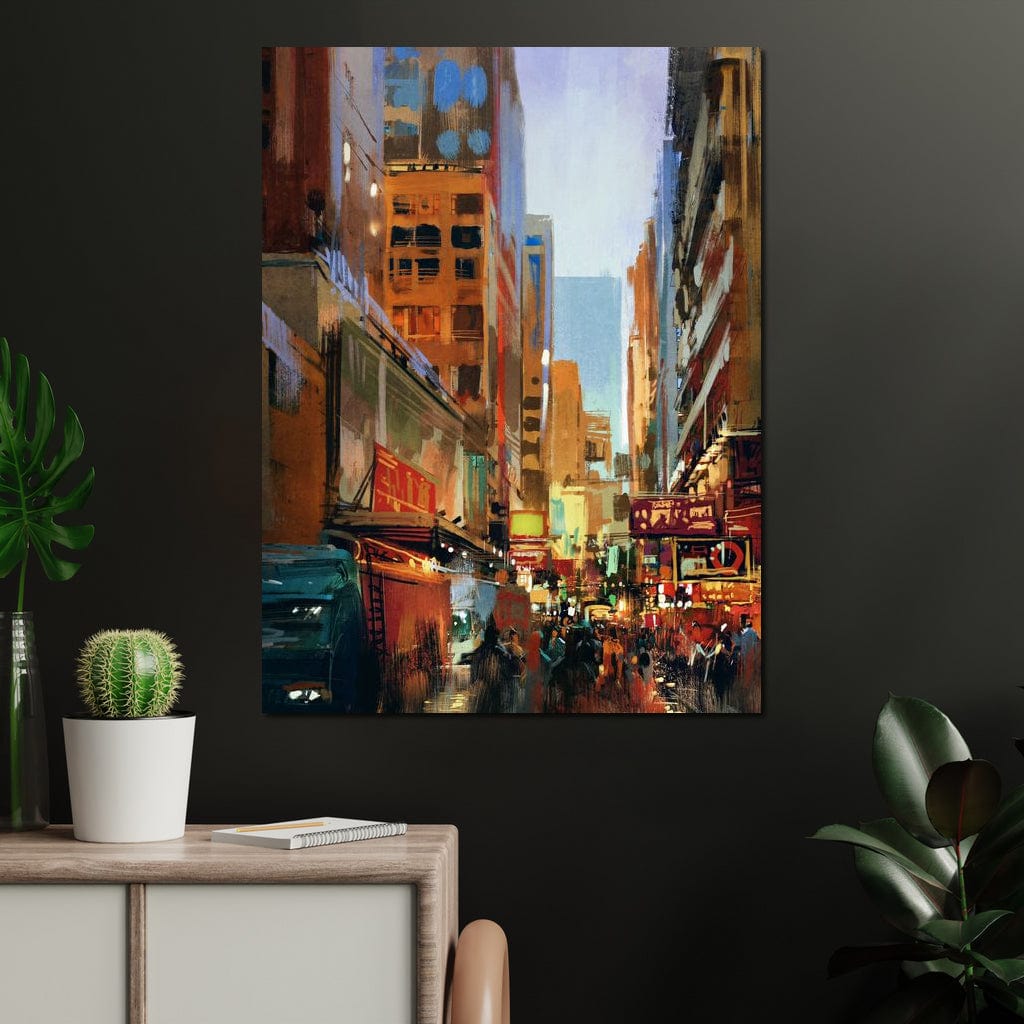 Tablou Canvas Premium, LuxCanva® O1014, Times Square in Culori, Freamat, Urban, Lumini, Strazi, Viata, Fericire, Populatie, Zgomot, Aglomerat, Nocturn, Masini, Metropola, Birou, Living, Dormitor