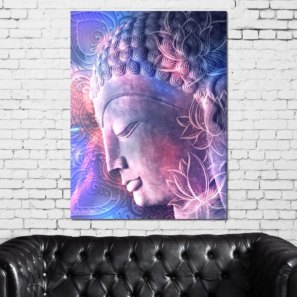 Tablou Canvas Premium, LuxCanva® I113, Buddha Cosmic, Meditatie, Zen, Profil, Lotus, Cosmos, Armonie, Spiritualitate, Relaxare, Energie, Univers