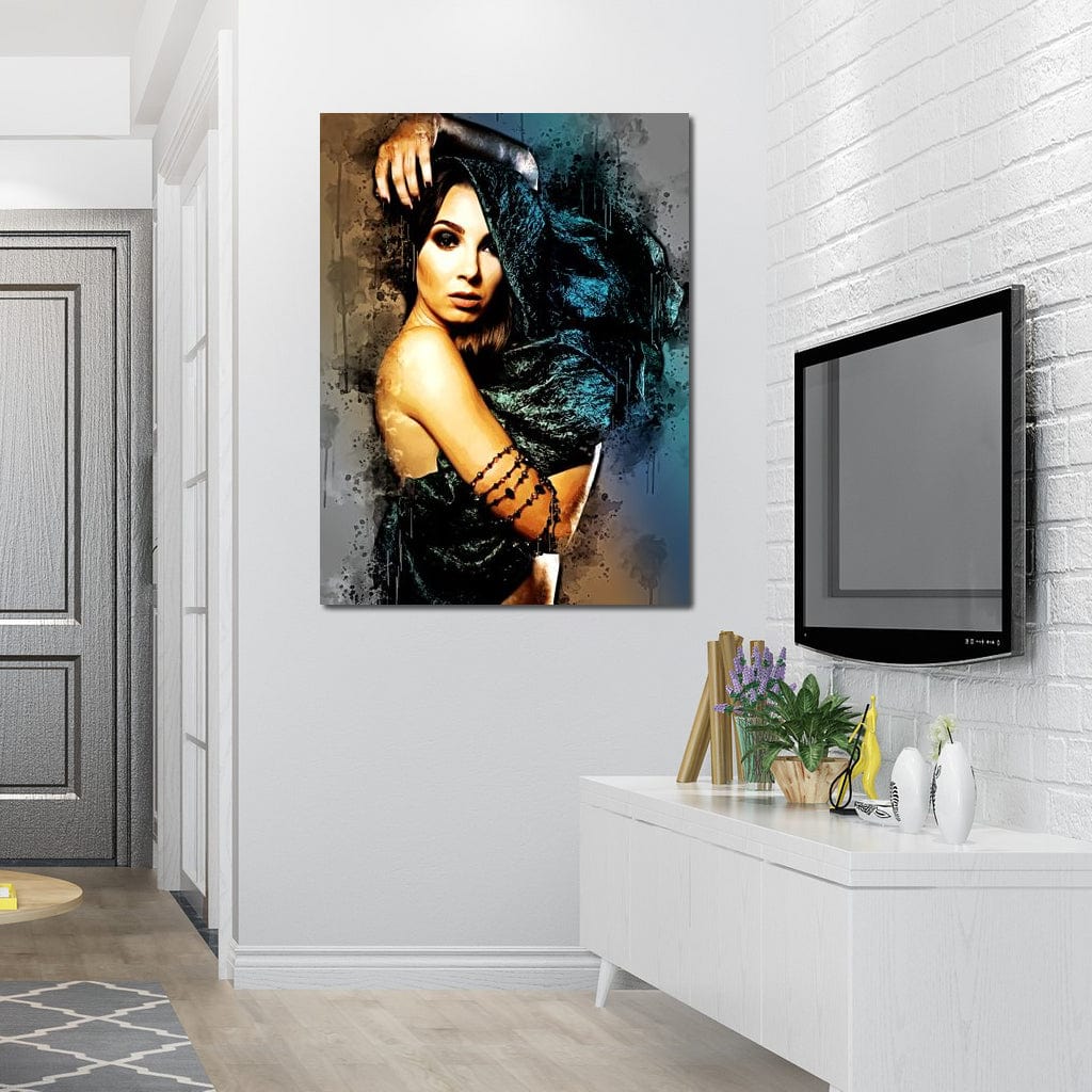 Tablou Canvas Premium, LuxCanva® G1089, Regina Intunecata, Umbre, Enigmatica, Taina, Privire, Dramatism, Mister, Sexy, Negru, Living, Dormitor