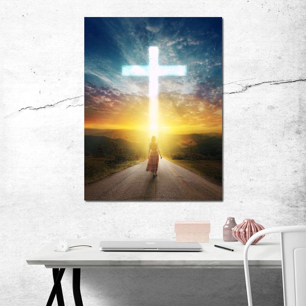 Tablou Canvas Premium LuxCanva® H1012, Drumul catre Lumina , Speranta, Drum, Lumina, Cruce, Pasi, Intalnire, Salvare, Pace, Vesnicie, Living, Dormitor