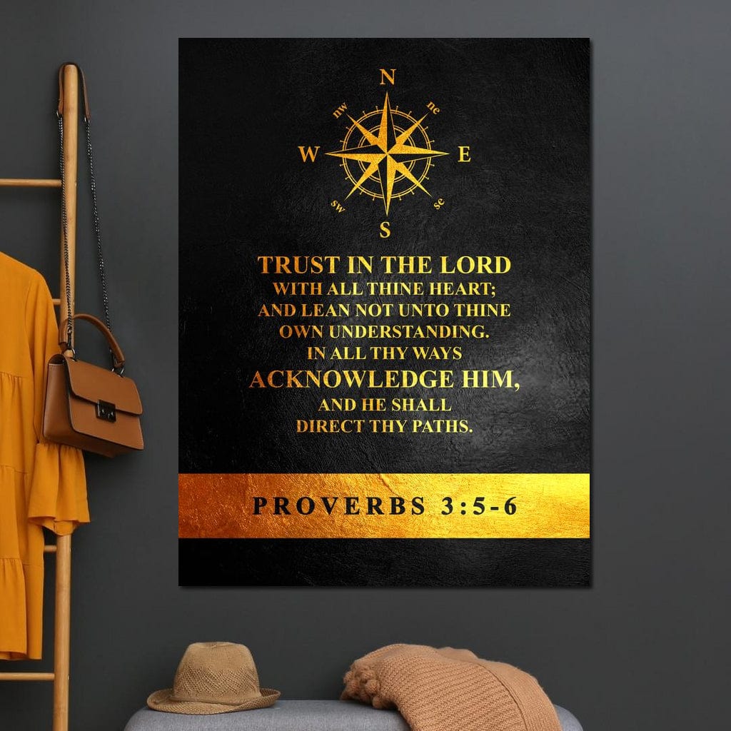 Tablou Canvas Premium LuxCanva® F1037, Urmeaza Busola Divina , Busola, Credinta, Cale, Arta, Religie, Viata, Living Room, Birou, Culori vibrante