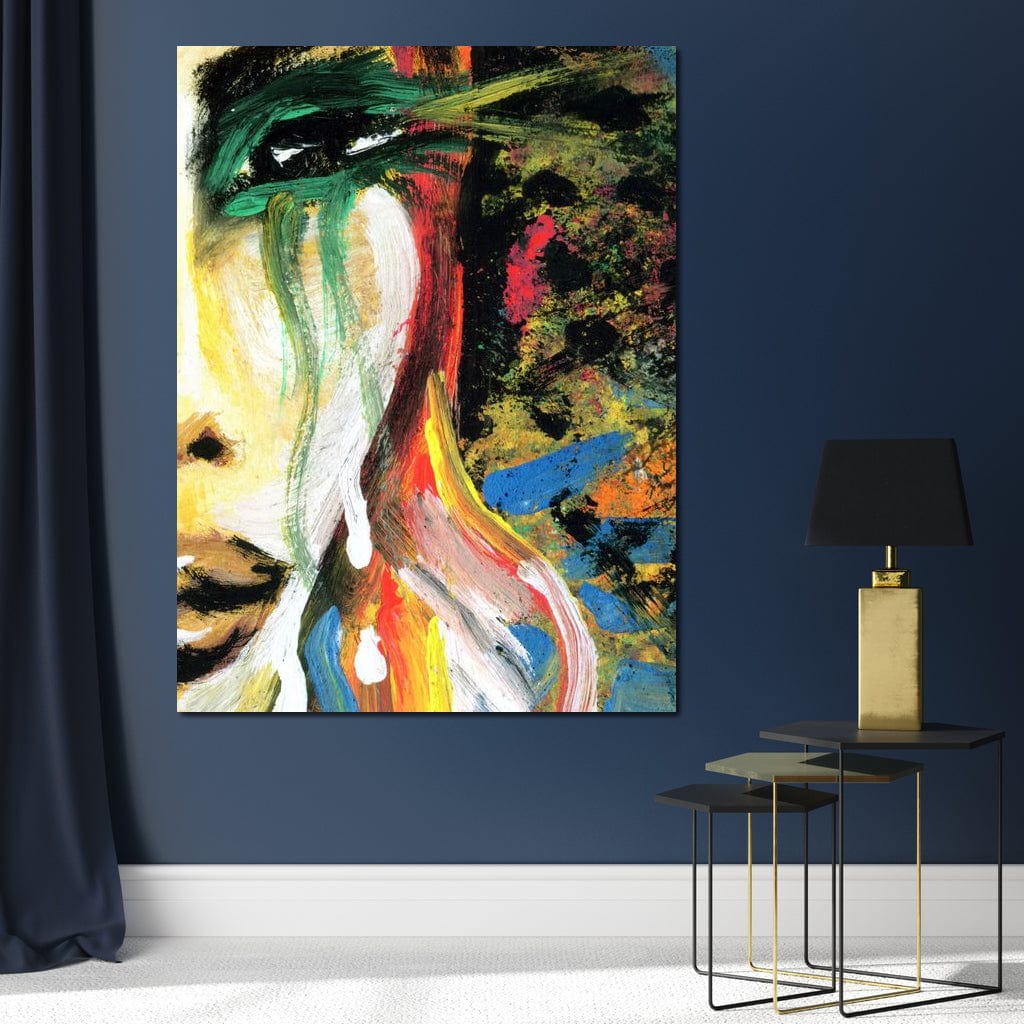 Tablou Canvas Premium, LuxCanva® G1079, Sentimente pe Panza, Lacrimi, Colorate, Suferinta, Emotie, Traire, Freamat, Culori, Living, Dormitor