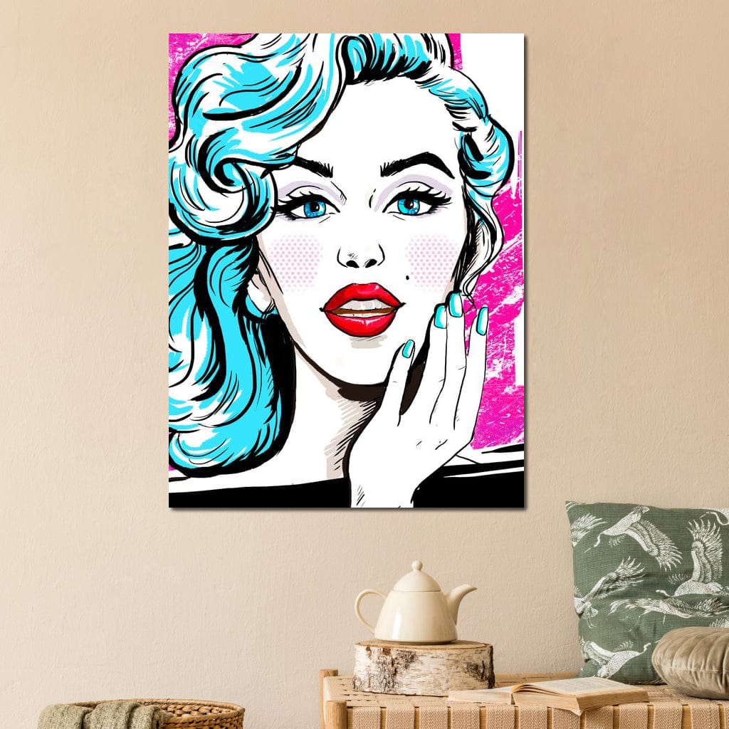 Tablou Canvas Premium, LuxCanva® G1076, Vintage Diva, Pop Art, Vintage, Buze, Rosii, Retro, Atitudine, Glamour, Arta, Urban, Living, Dormitor