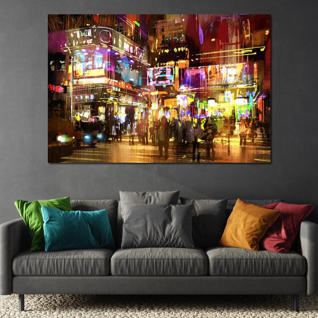 Tablou Canvas Premium, LuxCanva® O1023, Nopti Electrice, Exploziv, Stralucire, Oras, Strada, Univers, Colorit, Palpitant, Viteza, Reclame, Oameni, Plimbare, Carnaval, Neon, Birou, Living, Dormitor