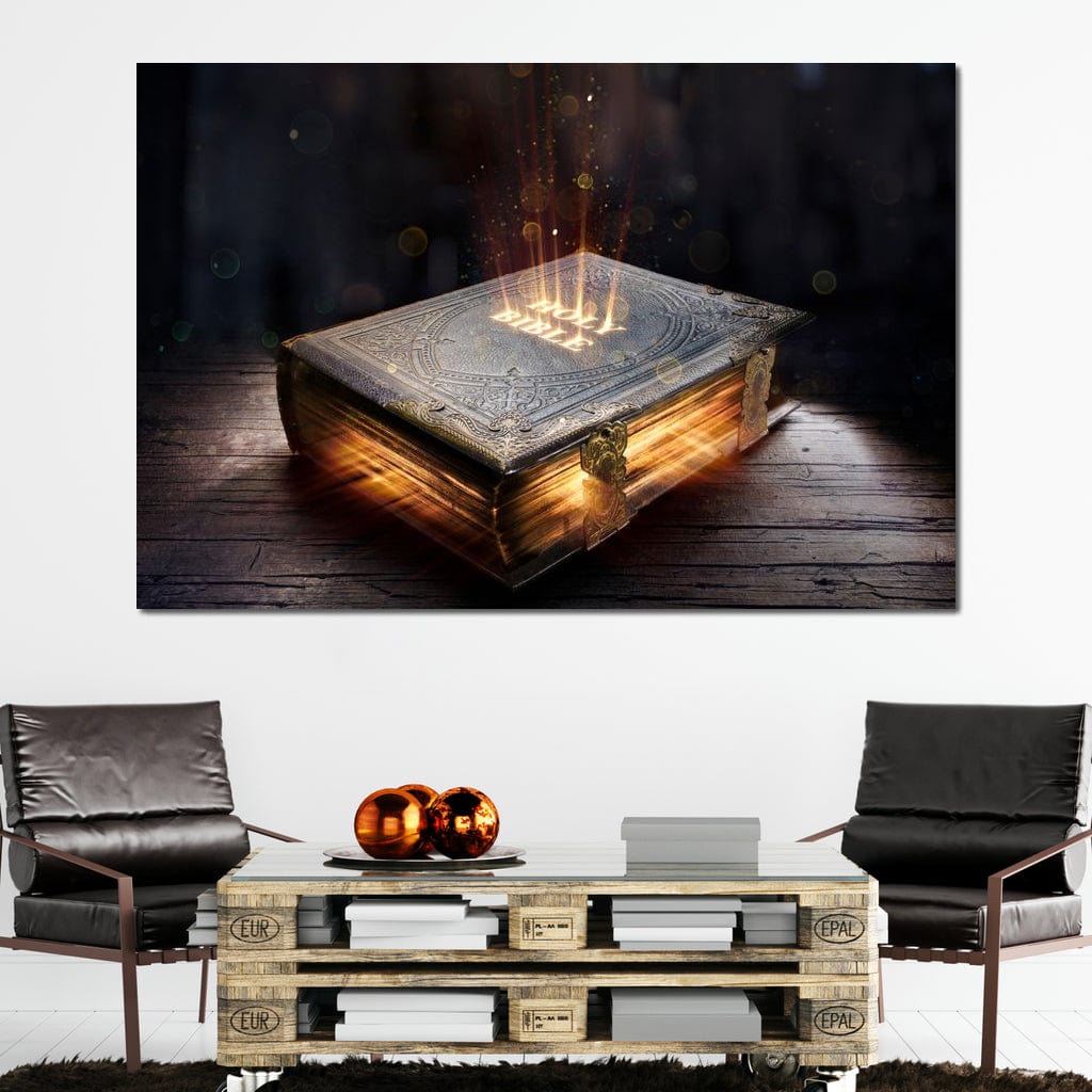 Tablou Canvas Premium LuxCanva® H1018 Cartea Sacra a Vietii , Cuvant, Sacru, Credinta, Intelepciune, Adevar, Comoara, Revelatie, Lumina, Living