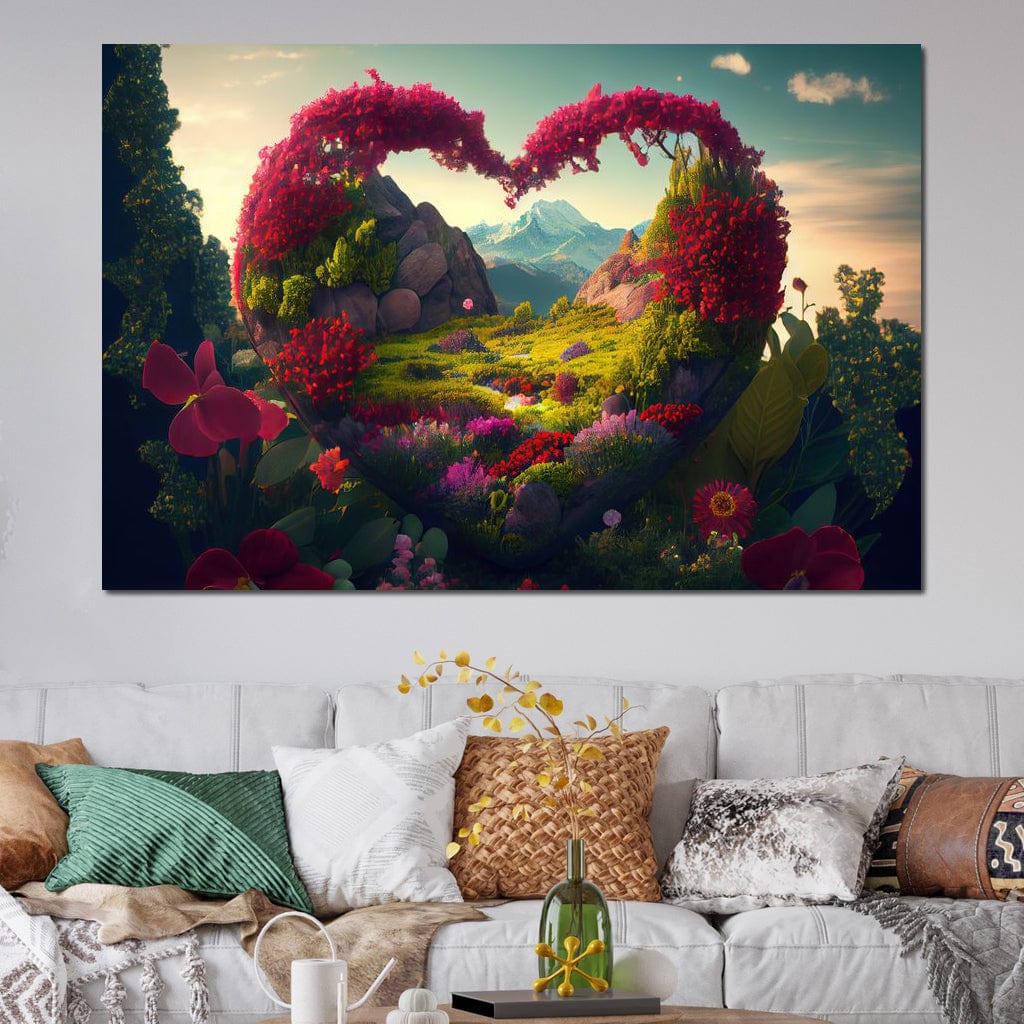 Tablou Canvas Premium LuxCanva® E1041, Colt de Rai, Gradina, Refugiu, Paradis, Rai, Floral, Living Room, Culori vibrante