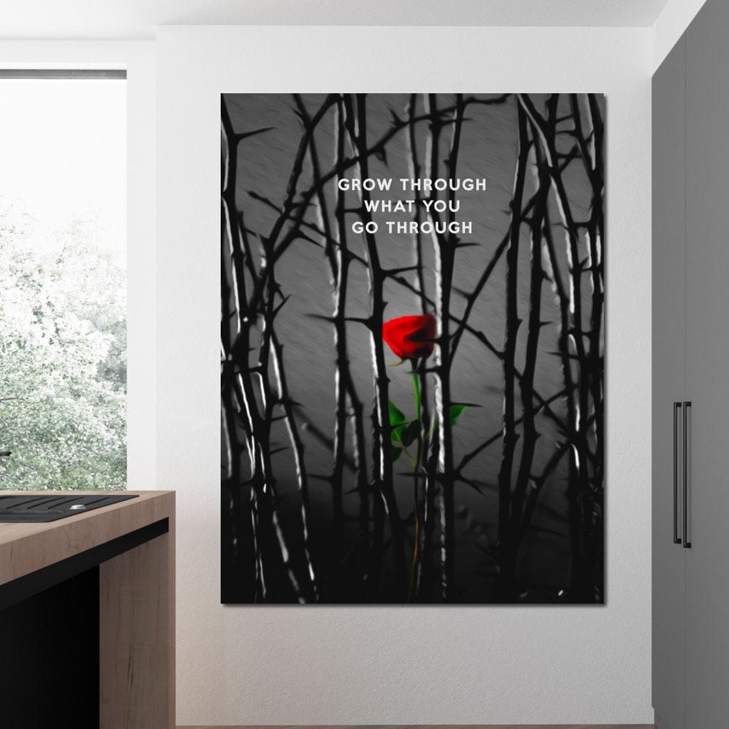 Tablou Canvas Premium LuxCanva® F1000, Puterea de a Inflori , Speranta, Vindecare, Evolutie, Curaj, Perseverenta, Living Room, Culori vibrante