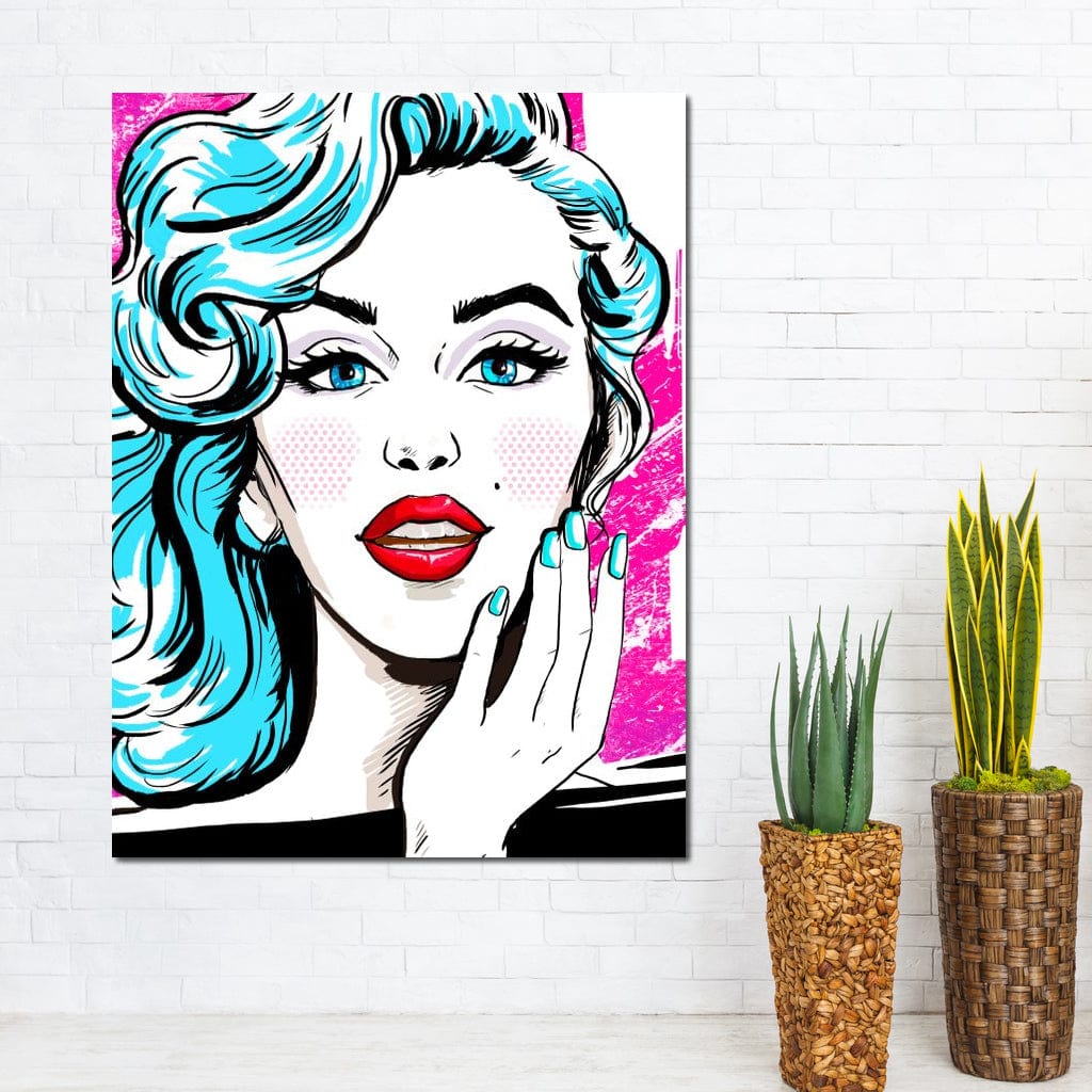 Tablou Canvas Premium, LuxCanva® G1076, Vintage Diva, Pop Art, Vintage, Buze, Rosii, Retro, Atitudine, Glamour, Arta, Urban, Living, Dormitor