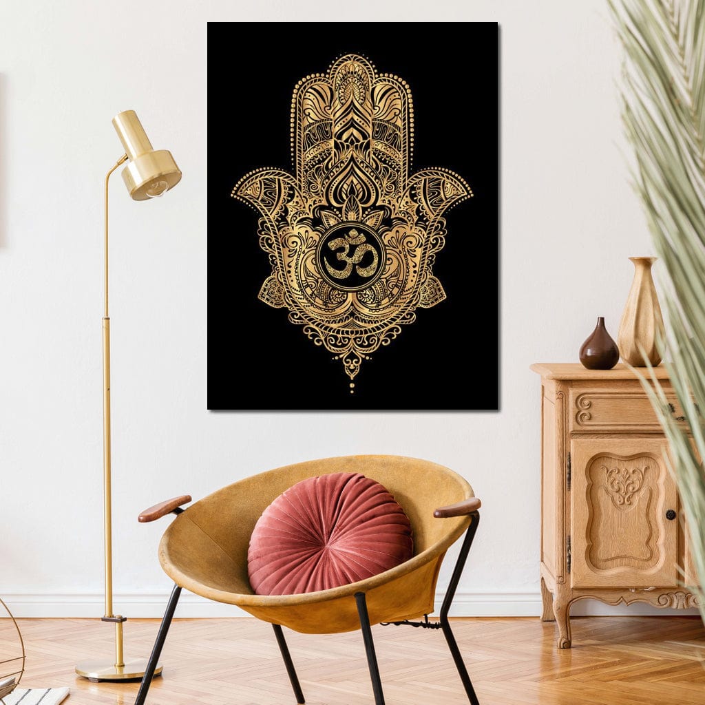 Tablou Canvas Premium LuxCanva® I101, Hamsa Sacra, Protectie, Spiritualitate, Noroc, Talisman, Eleganta, Fatima, Mana, Energie Pozitiva, Meditatie, Living, Dormitor