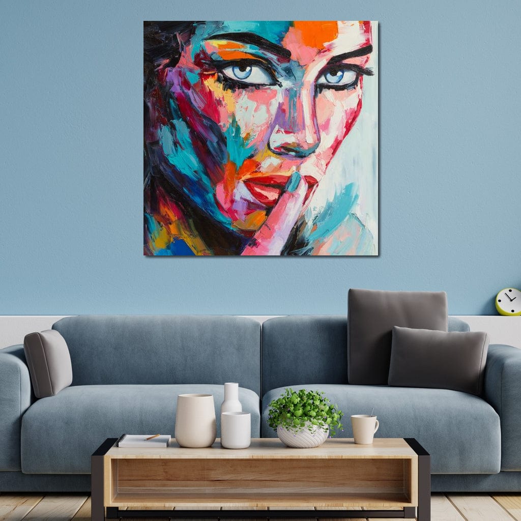 Tablou Canvas Premium LuxCanva® GL1067, Tacerea Vorbeste , Privire, Misterioasa, Tacere, Ochi, Soapta, Patrunzatoare, Cromatic, Living, Dormitor