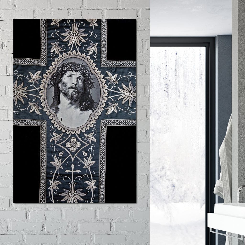 Tablou Canvas Premium LuxCanva® H1004, Chipul Mantuitorului , Divin, Reflectie, Biserica, Crestinism, Jertfa, Mantuire, Simbol, Living, Dormitor