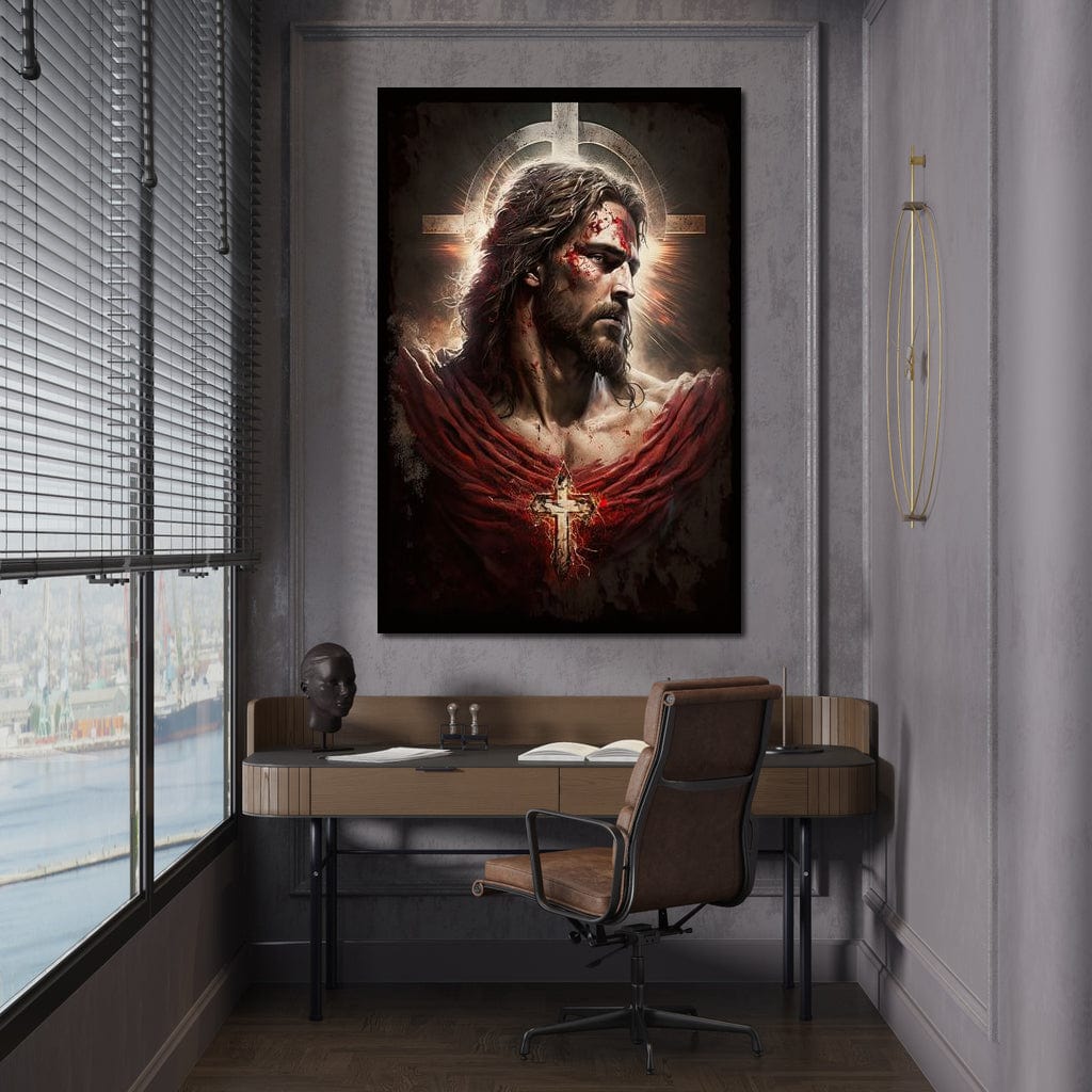 Tablou Canvas Premium LuxCanva® H1033, Jertfa Divina, Iisus, Credinta, Sacrificiu, Mantuire, Suferinta si Speranta, Martiriu, Biruinta, Arta Religioasa, Living, Dormitor