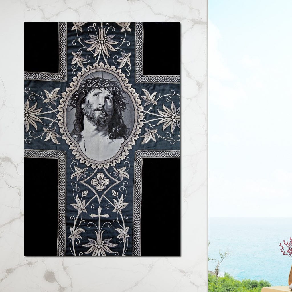 Tablou Canvas Premium LuxCanva® H1004, Chipul Mantuitorului , Divin, Reflectie, Biserica, Crestinism, Jertfa, Mantuire, Simbol, Living, Dormitor