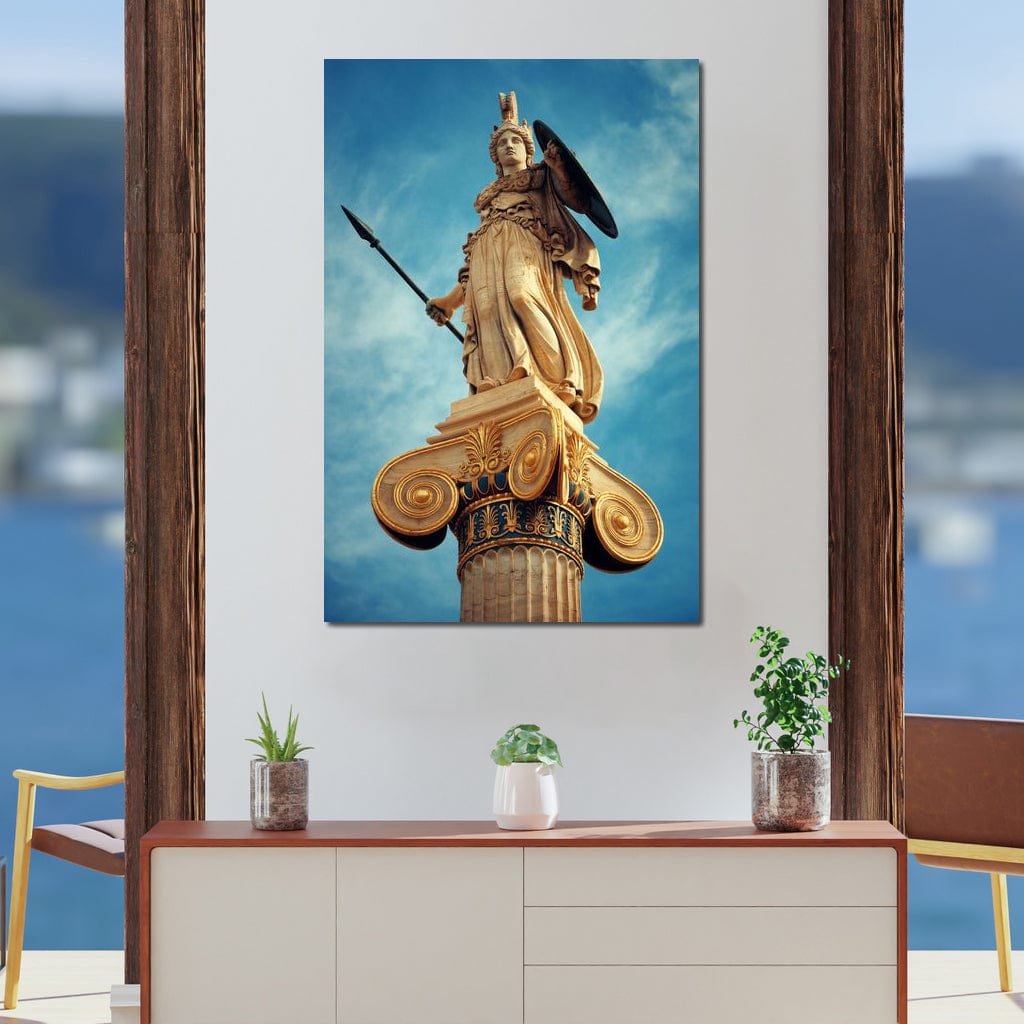 Tablou Canvas Premium, LuxCanva® O1053, Athena, Lumina Greciei, Zeita, Intelepciune, Strajer, Spirit, Acropole, Regina, Simbol, Putere, Divina, Mitologie, Istorie, Protectie, Birou, Living, Dormitor