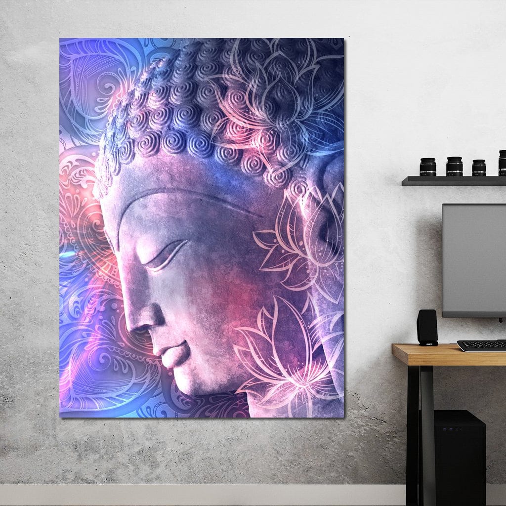 Tablou Canvas Premium, LuxCanva® I113, Buddha Cosmic, Meditatie, Zen, Profil, Lotus, Cosmos, Armonie, Spiritualitate, Relaxare, Energie, Univers