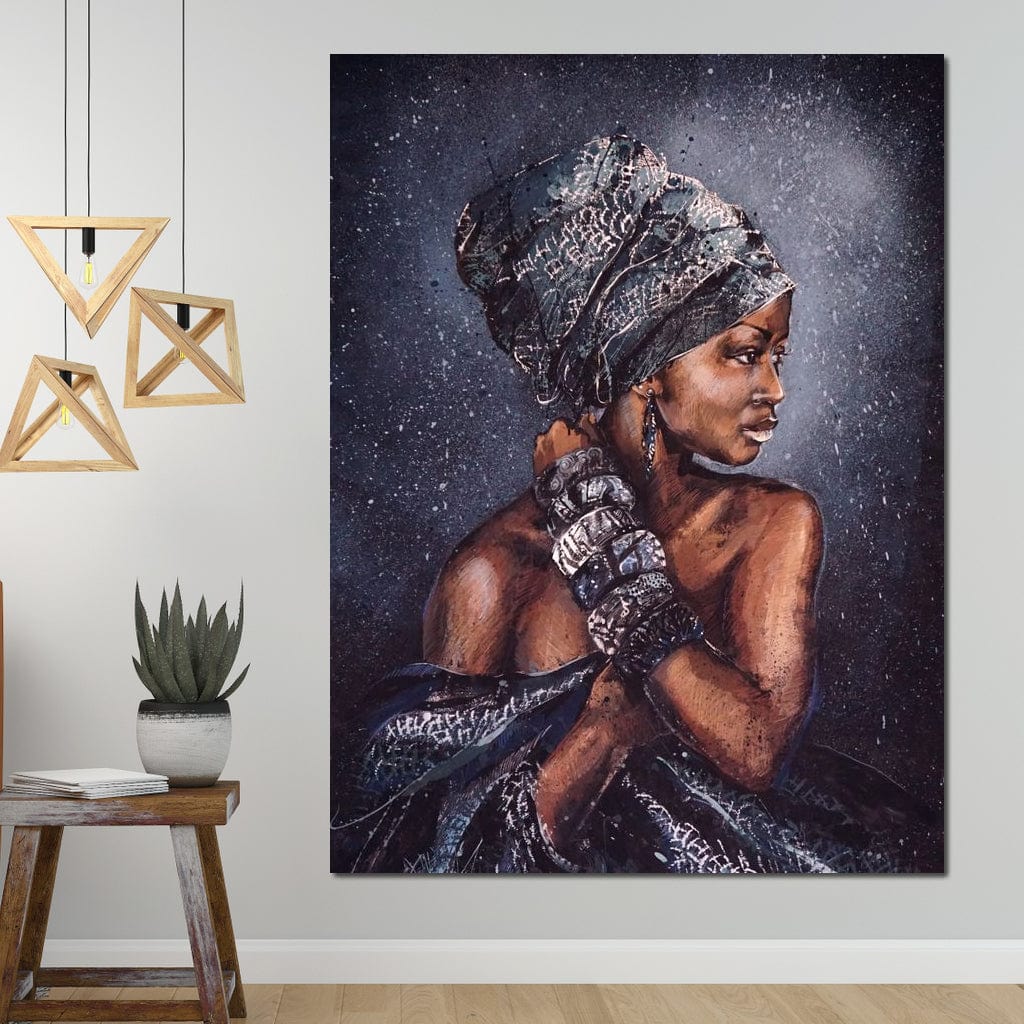 Tablou Canvas Premium LuxCanva® G1060, Aura Femeii Africane , Regala, Eterna, Turban, Cultura, Noblete, Feminism, Identitate, Living, Dormitor