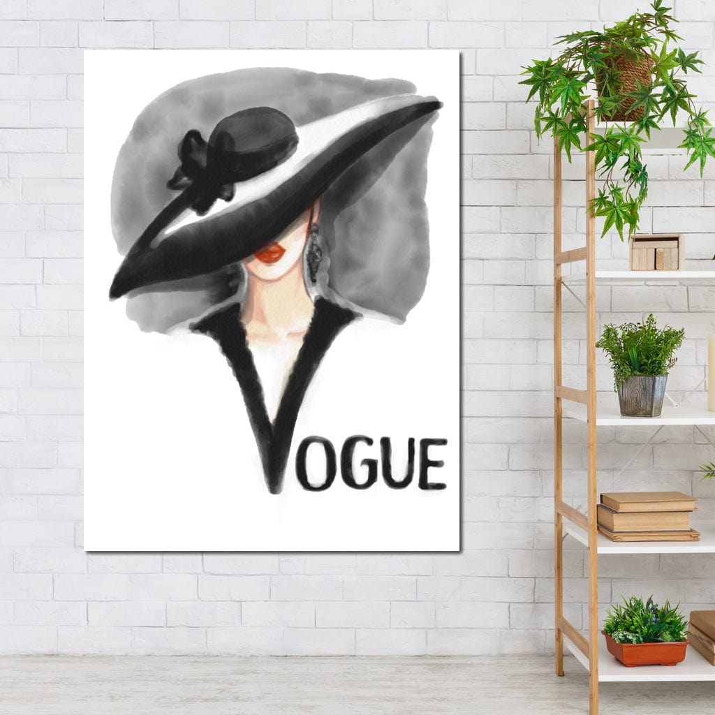 Tablou Canvas Premium, LuxCanva® G1106, Coperta Vogue, Lady, Stil, Eleganta, Moda, Fashion, Catwalk, Chic, Silueta, Palarie, Diva, Living, Dormitor