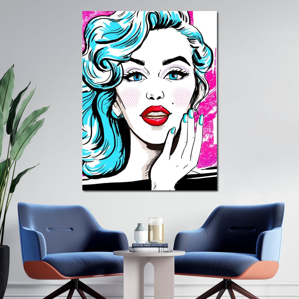 Tablou Canvas Premium, LuxCanva® G1076, Vintage Diva, Pop Art, Vintage, Buze, Rosii, Retro, Atitudine, Glamour, Arta, Urban, Living, Dormitor