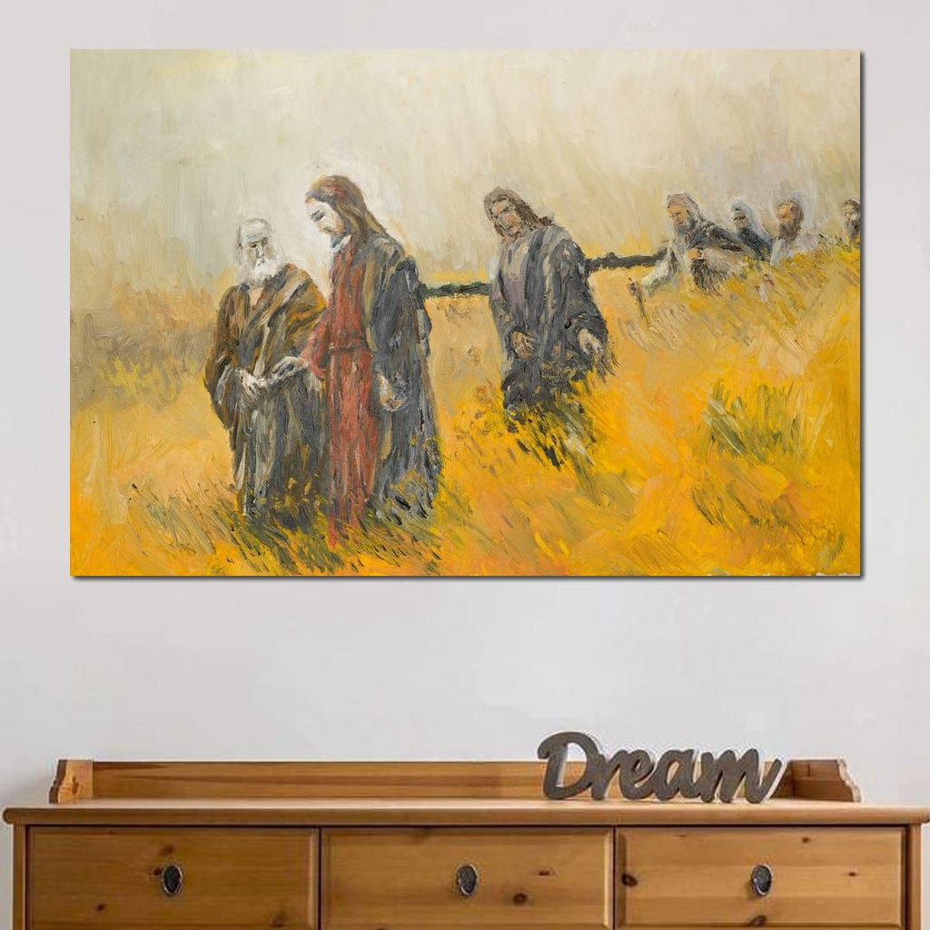 Tablou Canvas Premium LuxCanva® H1007, Invatatorul si Apostolii , Drum, Ucenici, Pasi, Invataturi, Discipoli, Chemare, Divina, Dormitor, Living