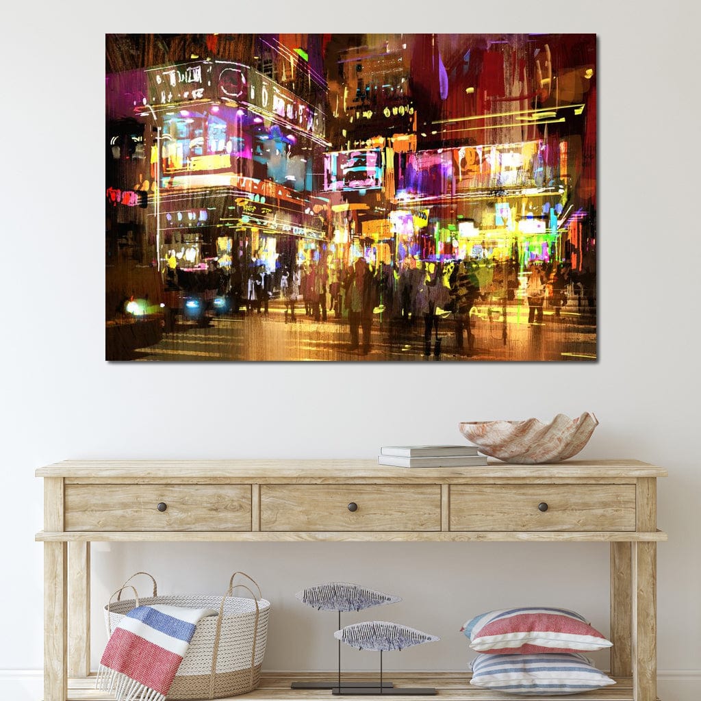 Tablou Canvas Premium, LuxCanva® O1023, Nopti Electrice, Exploziv, Stralucire, Oras, Strada, Univers, Colorit, Palpitant, Viteza, Reclame, Oameni, Plimbare, Carnaval, Neon, Birou, Living, Dormitor