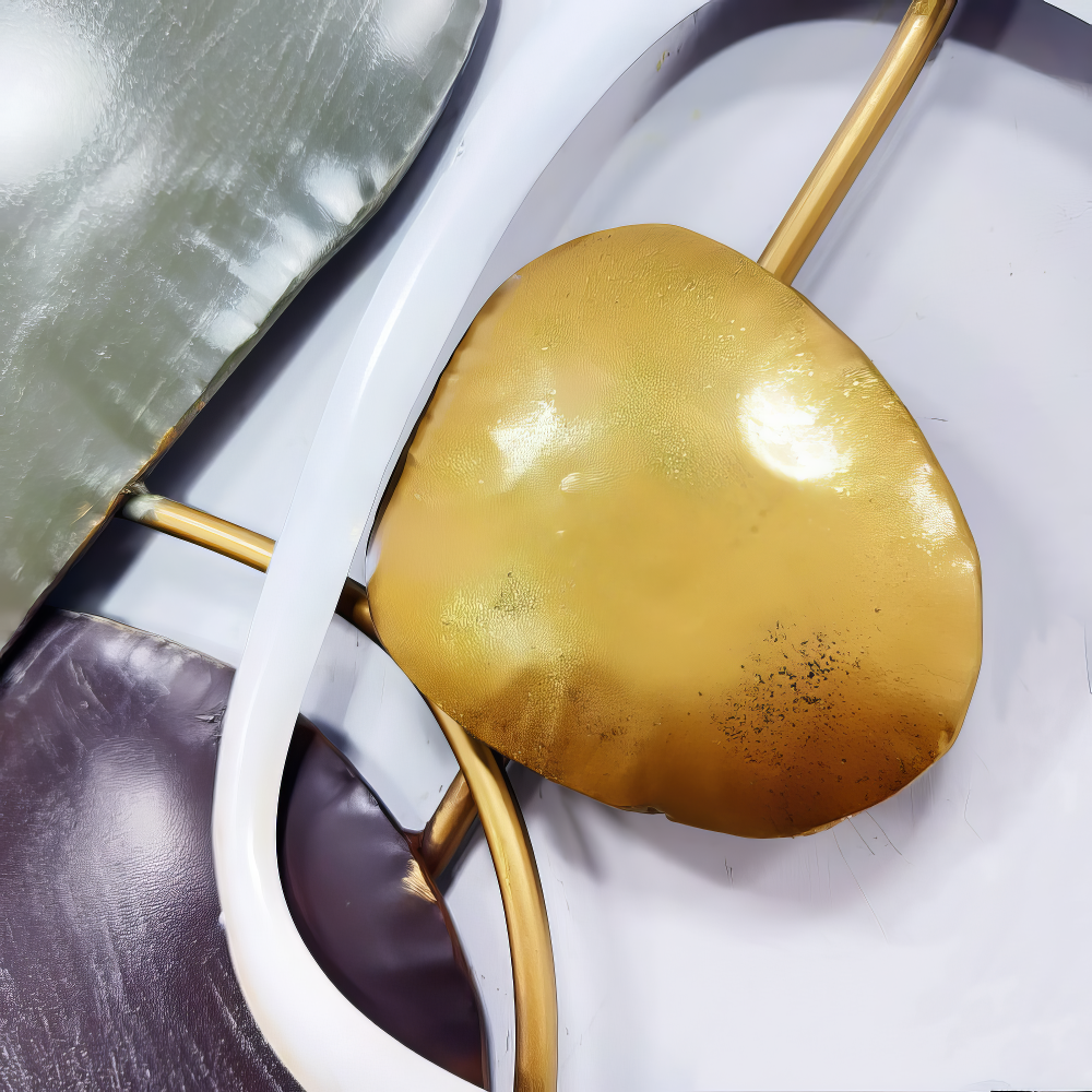 Decoratiune Metalica de Perete LuxCanva® Stone Harmony A2028, din Metal, Orizontal, Negru, Gri, Alb, Auriu, Dimensiune Mare 135 x 64 cm