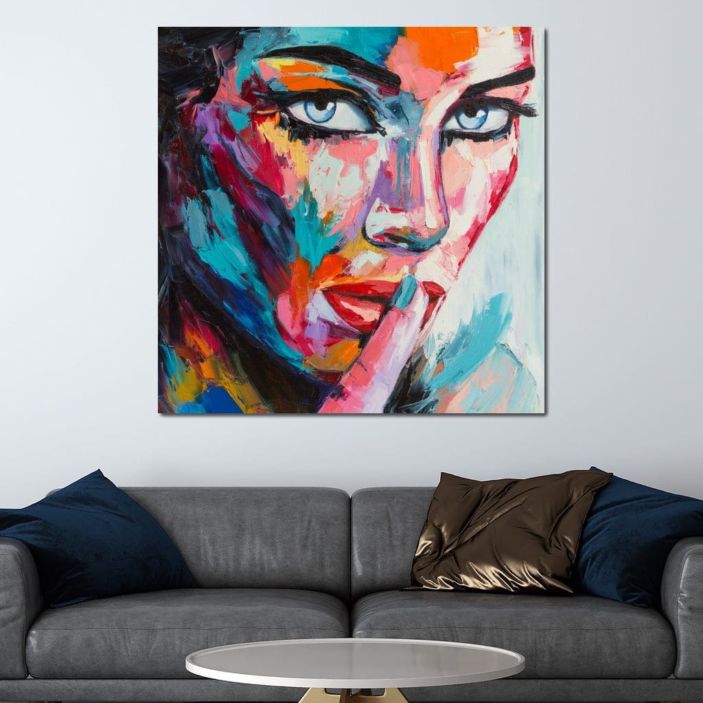 Tablou Canvas Premium LuxCanva® GL1067, Tacerea Vorbeste , Privire, Misterioasa, Tacere, Ochi, Soapta, Patrunzatoare, Cromatic, Living, Dormitor