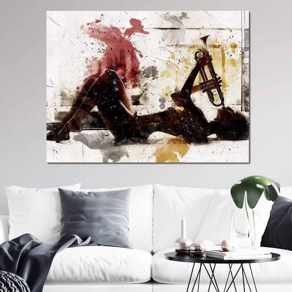 Tablou Canvas Premium LuxCanva® E1037, Muzica din Interior, Jazz, Muzica, Avangardist, Instrumental, Trup, Living Room, Culori vibrante