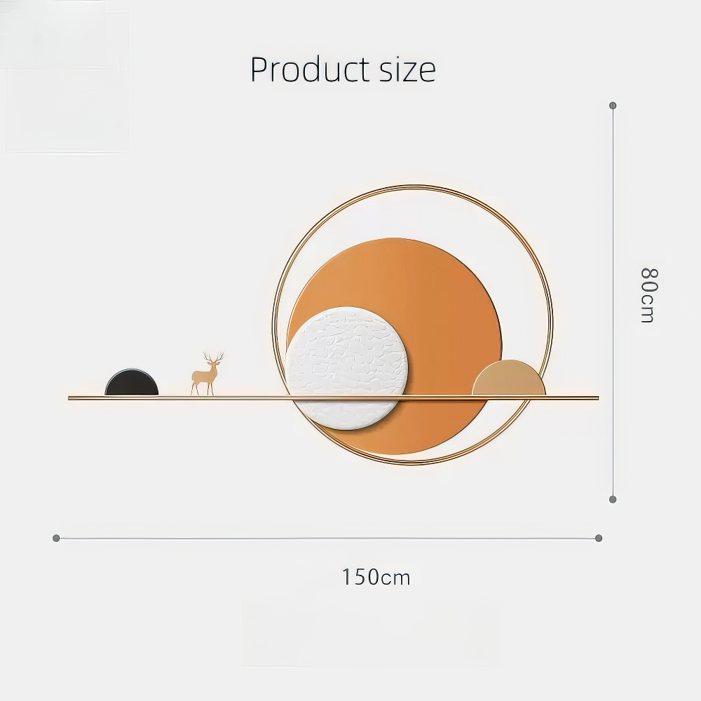 Decoratiune Metalica de Perete LuxCanva® Sunset Horizon A2274, din Metal, Orizontala, Portocaliu, Alb, Auriu, Dimensiune Mare 150 x 80 cm