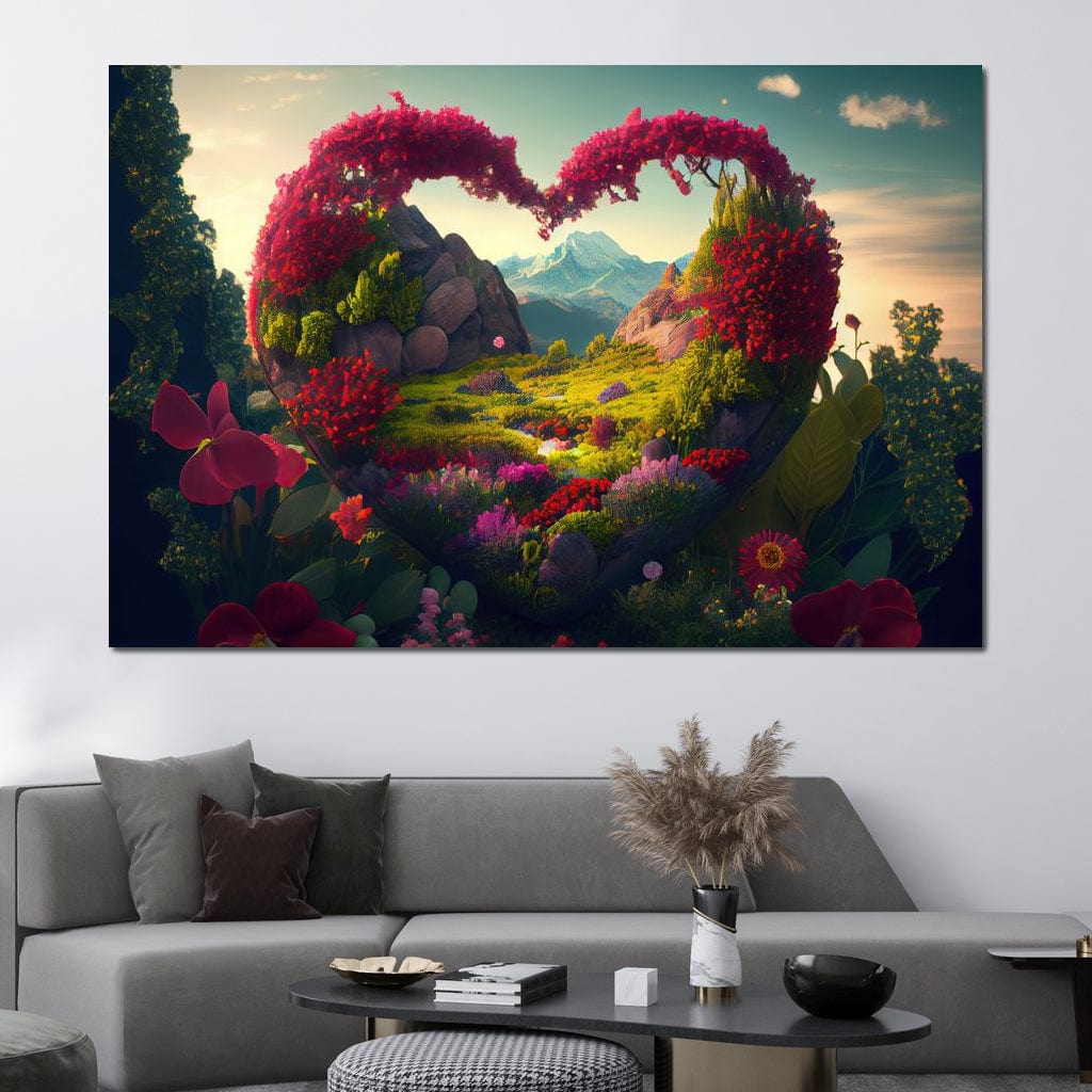 Tablou Canvas Premium LuxCanva® E1041, Colt de Rai, Gradina, Refugiu, Paradis, Rai, Floral, Living Room, Culori vibrante