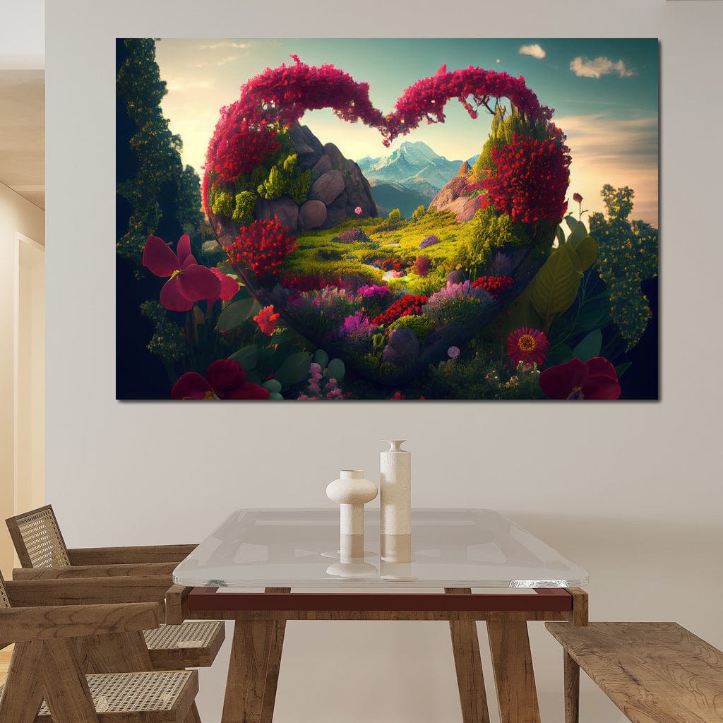 Tablou Canvas Premium LuxCanva® E1041, Colt de Rai, Gradina, Refugiu, Paradis, Rai, Floral, Living Room, Culori vibrante