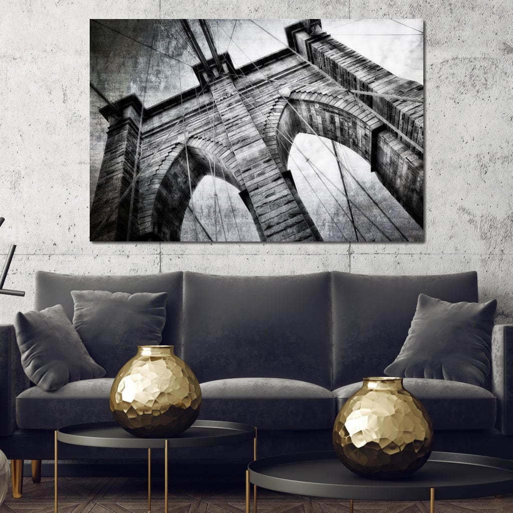 Tablou Canvas Premium, LuxCanva® O1041, Podul Brooklyn, New York, Arhitectura, Iconic, Pod, Infinit, Industrial, Urban, Atemporal, Stabilitate, Rezistenta, Maretie, Vis, Birou, Living, Dormitor
