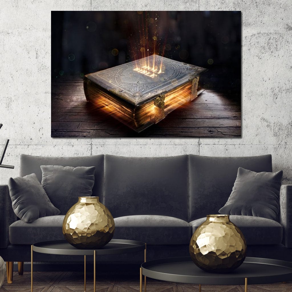 Tablou Canvas Premium LuxCanva® H1018 Cartea Sacra a Vietii , Cuvant, Sacru, Credinta, Intelepciune, Adevar, Comoara, Revelatie, Lumina, Living