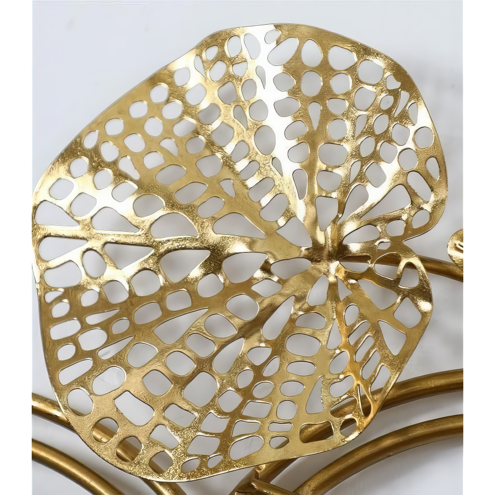 Decoratiune Metalica de Perete LuxCanva® Ocean Harmony A2136L, din Metal, Orizontala, Auriu, Turcoaz, Gri, Dimensiune Mare 157 x 57 cm