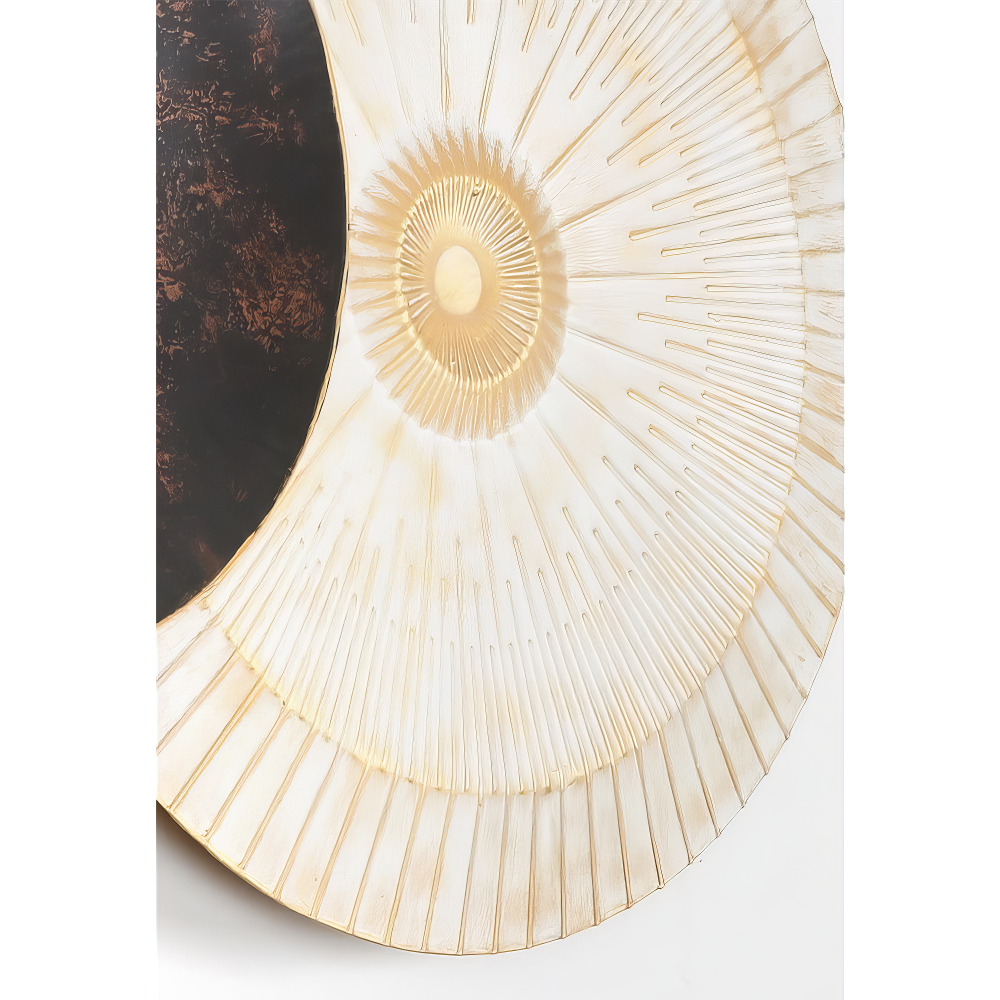 Set 2 Decoratiuni Metalice de Perete LuxCanva® Bronze Mirage A2284, din Metal, Orizontala, Negru, Auriu, Alb, Cupru, Dimensiune Mare 197 x 77 x 14 cm