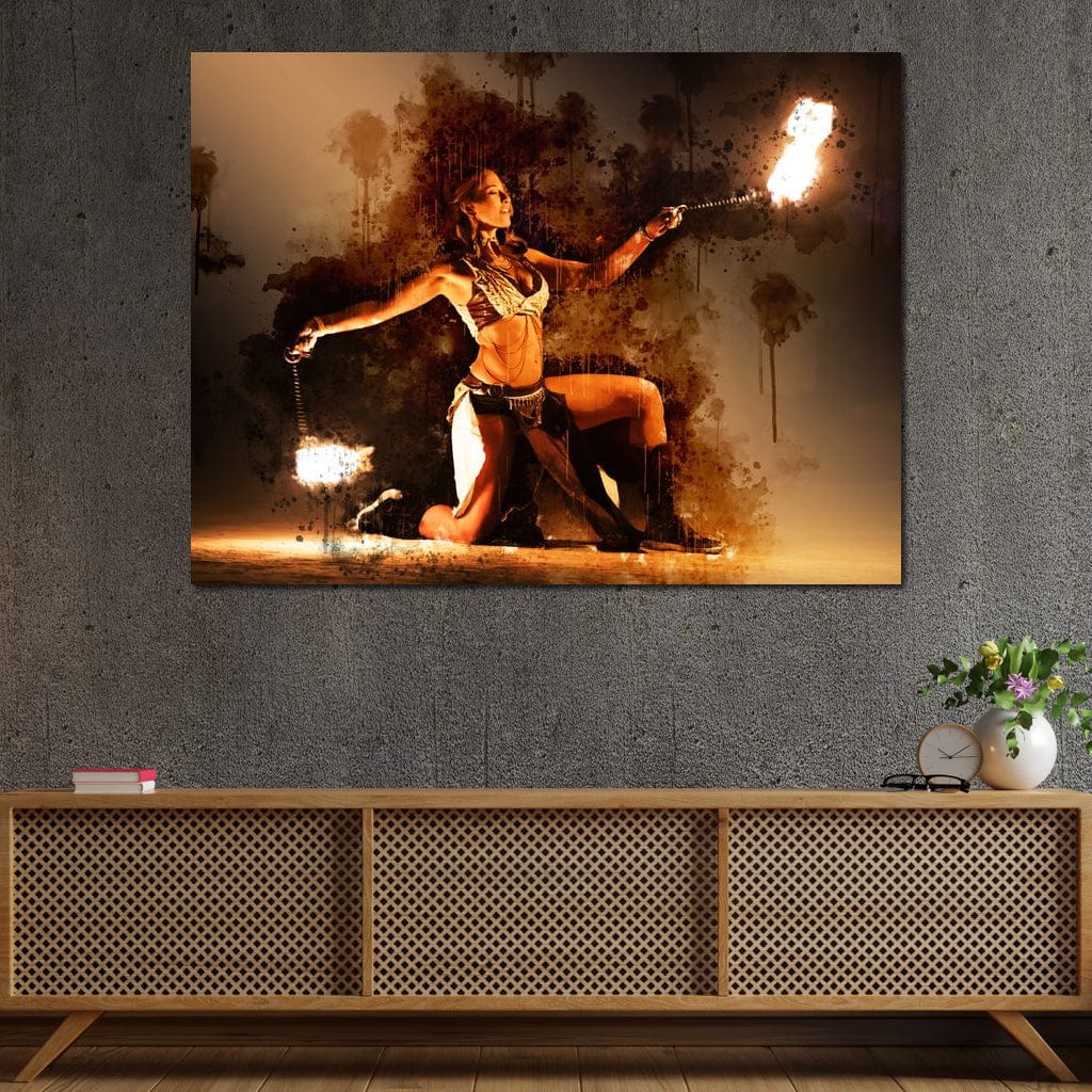 Tablou Canvas Premium, LuxCanva® G1086, Dansul Focului, Forta, Incendiar, Spectacol, Artist, Show, Circ, Arta, Flacari, Atmosfera, Living, Dormitor