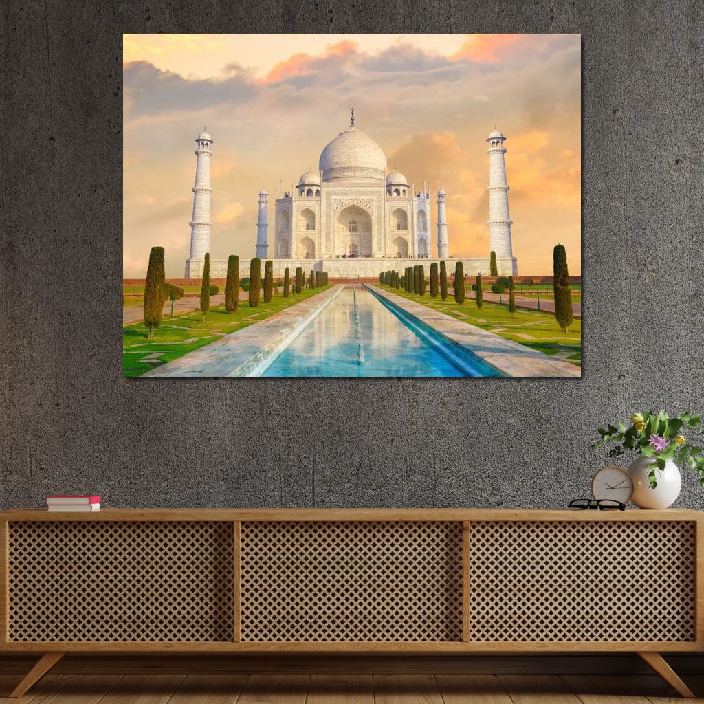 Tablou Canvas Premium, LuxCanva® O1049, Splendoarea Indiei, Taj Mahal, Eternitate, Marmura, Imparat, Palat, Arta, Patrimoniu, Cultural, Minune, Lume, Arhitectura, Univers, Birou, Living, Dormitor