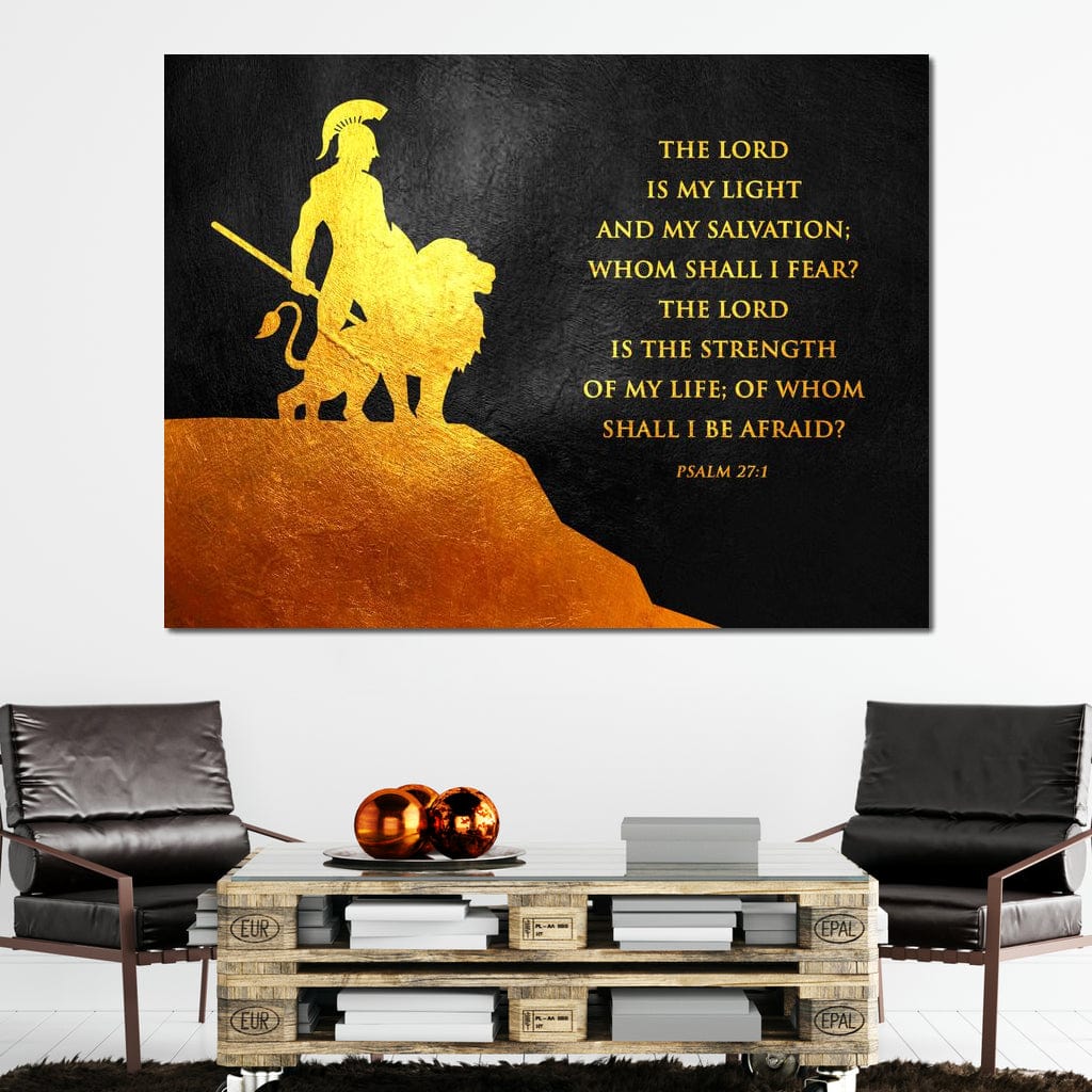 Tablou Canvas Premium LuxCanva® F1030, Puterea Unui Razboinic , Salvare, Lumina, Divin, Luptator, Leu, Living Room, Birou, Culori vibrante