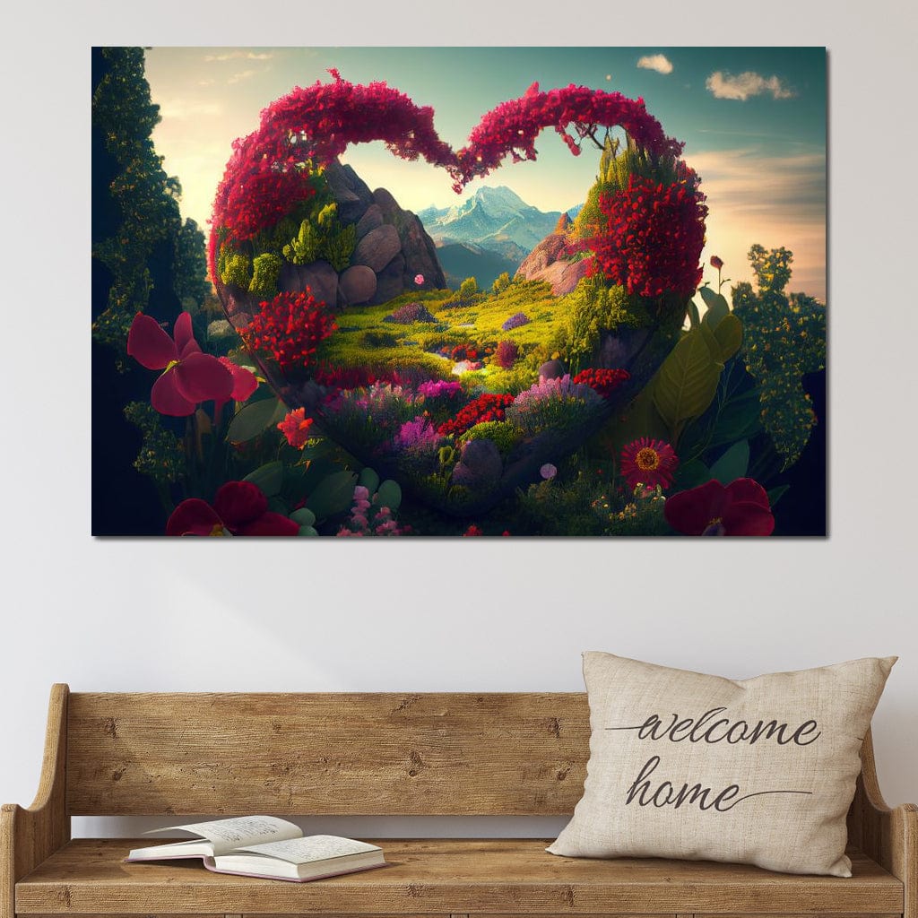 Tablou Canvas Premium LuxCanva® E1041, Colt de Rai, Gradina, Refugiu, Paradis, Rai, Floral, Living Room, Culori vibrante