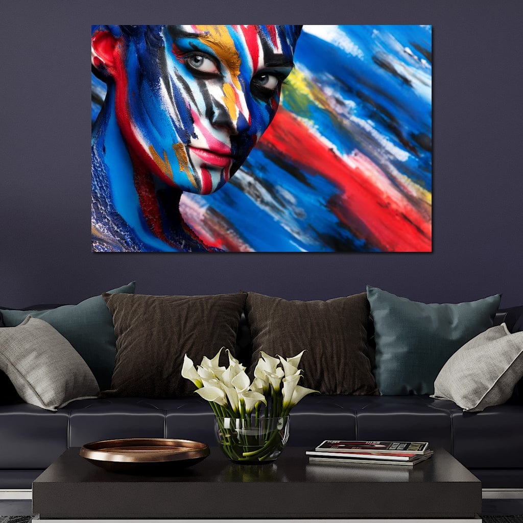 Tablou Canvas Premium, LuxCanva® G1088, Femeia Avatar, Curcubeu, Carisma, Ochi, Verzi, Privire, Fata, Nuante, Mister, Photo, Shooting, Living, Dormitor