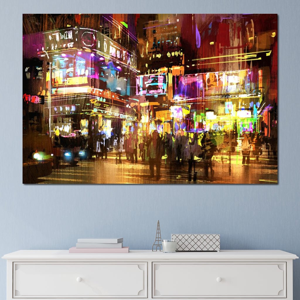Tablou Canvas Premium, LuxCanva® O1023, Nopti Electrice, Exploziv, Stralucire, Oras, Strada, Univers, Colorit, Palpitant, Viteza, Reclame, Oameni, Plimbare, Carnaval, Neon, Birou, Living, Dormitor