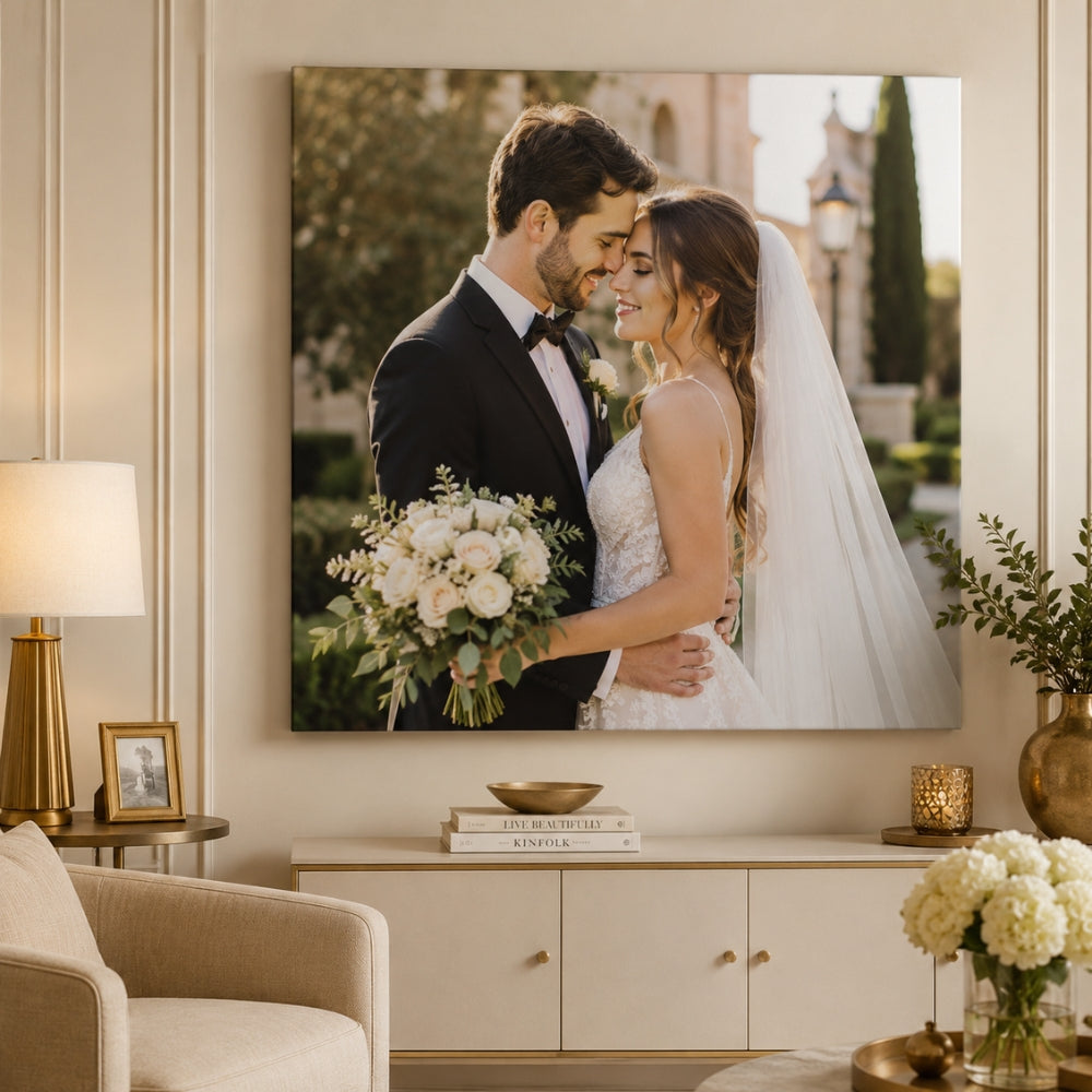Personalisierte Leinwand Leinwand Wandkunst mit Ihrem Foto Quadrat