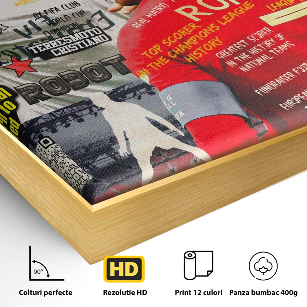 Leinwandbilder Premium LuxCanva® A1001, Cristiano Ronaldo ,Dekorativ, Motivierend, Sport, Sport, Sterne, Lebendige Farben