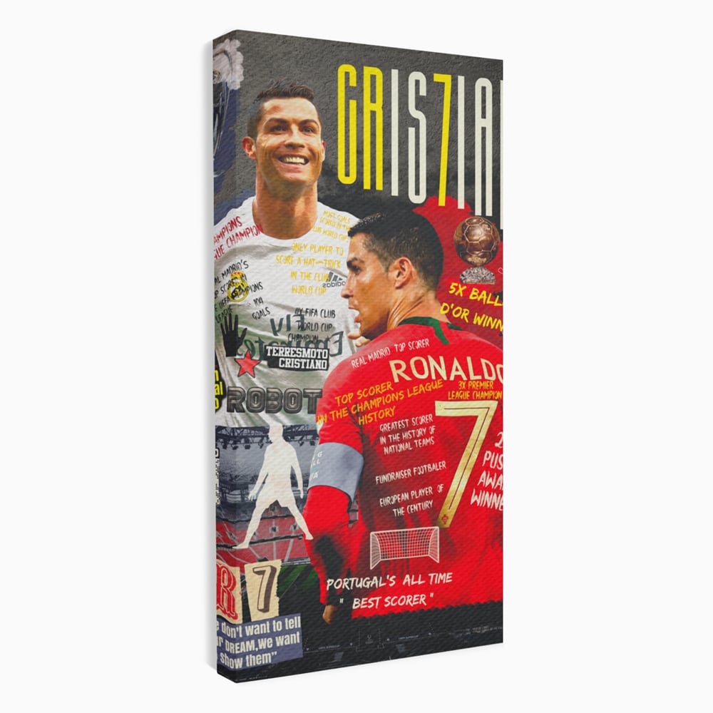 Leinwandbilder Premium LuxCanva® A1001, Cristiano Ronaldo ,Dekorativ, Motivierend, Sport, Sport, Sterne, Lebendige Farben