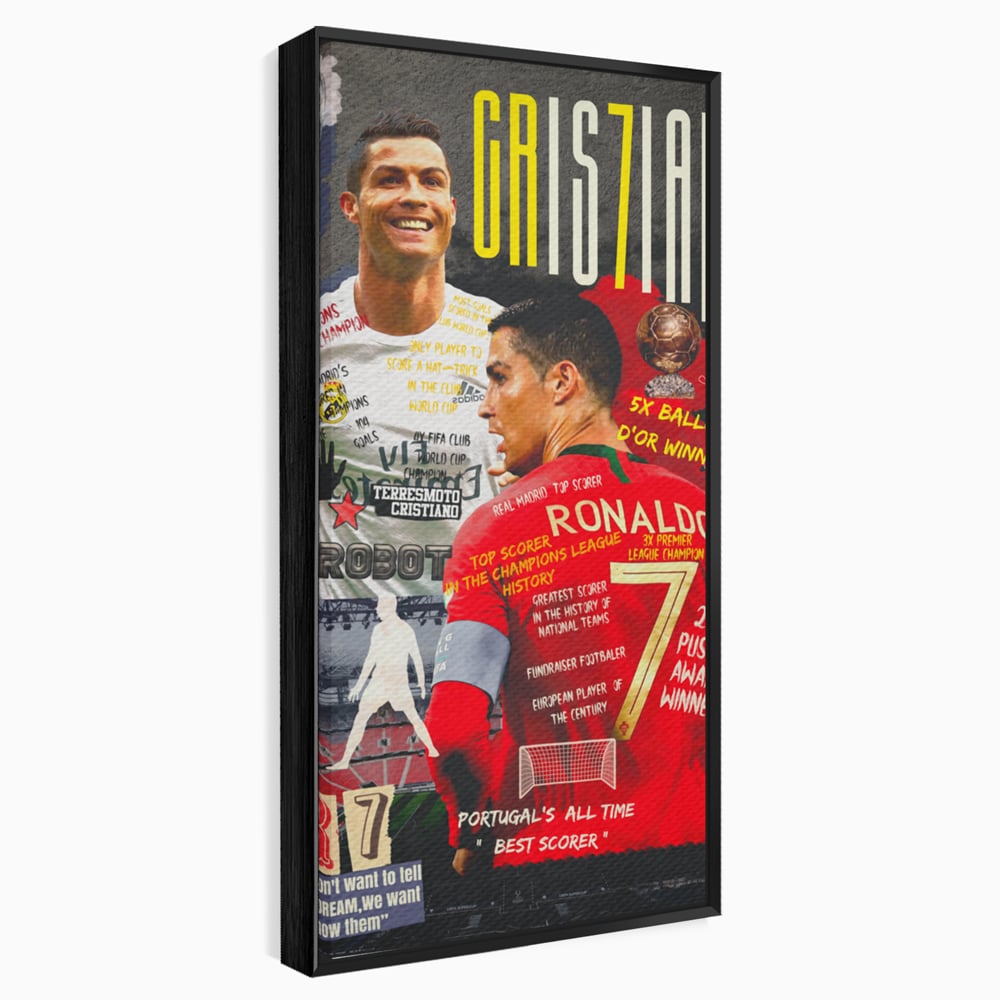 Leinwandbilder Premium LuxCanva® A1001, Cristiano Ronaldo ,Dekorativ, Motivierend, Sport, Sport, Sterne, Lebendige Farben