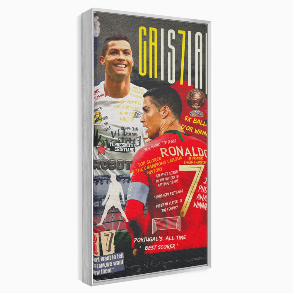 Leinwandbilder Premium LuxCanva® A1001, Cristiano Ronaldo ,Dekorativ, Motivierend, Sport, Sport, Sterne, Lebendige Farben