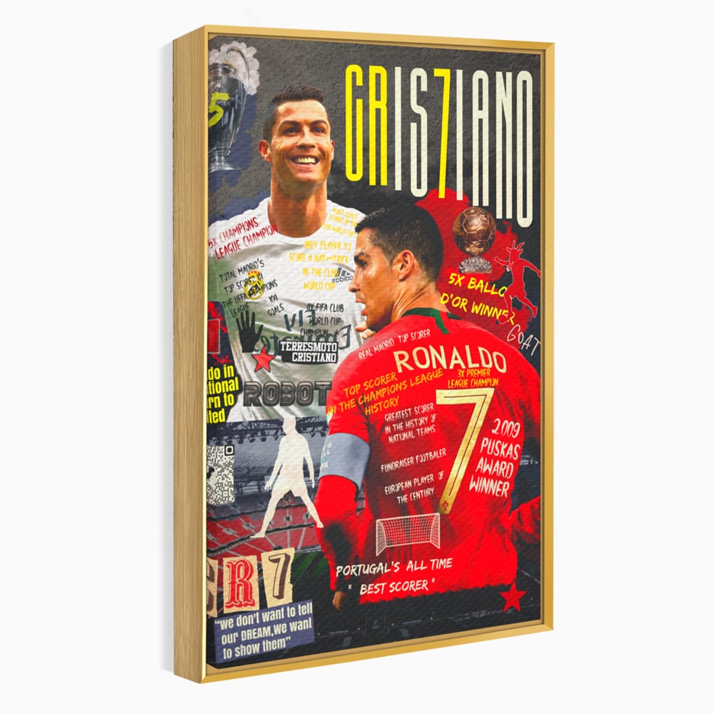 Leinwandbilder Premium LuxCanva® A1001, Cristiano Ronaldo ,Dekorativ, Motivierend, Sport, Sport, Sterne, Lebendige Farben