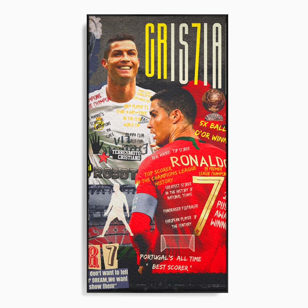 Leinwandbilder Premium LuxCanva® A1001, Cristiano Ronaldo ,Dekorativ, Motivierend, Sport, Sport, Sterne, Lebendige Farben
