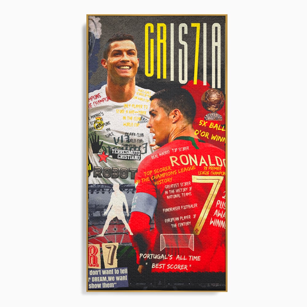Leinwandbilder Premium LuxCanva® A1001, Cristiano Ronaldo ,Dekorativ, Motivierend, Sport, Sport, Sterne, Lebendige Farben