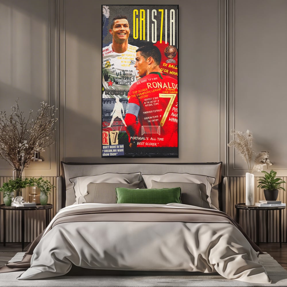Leinwandbilder Premium LuxCanva® A1001, Cristiano Ronaldo ,Dekorativ, Motivierend, Sport, Sport, Sterne, Lebendige Farben